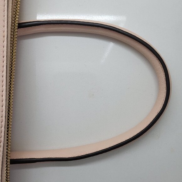 Tory Burch Robinson Double Zip Tote Pale Apricot Royal Navy - Picture 7 of 10